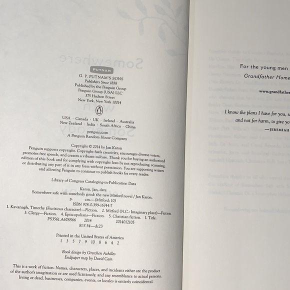 Somewhere safe with somebody good Jan Karon book - Picture 3 of 8
